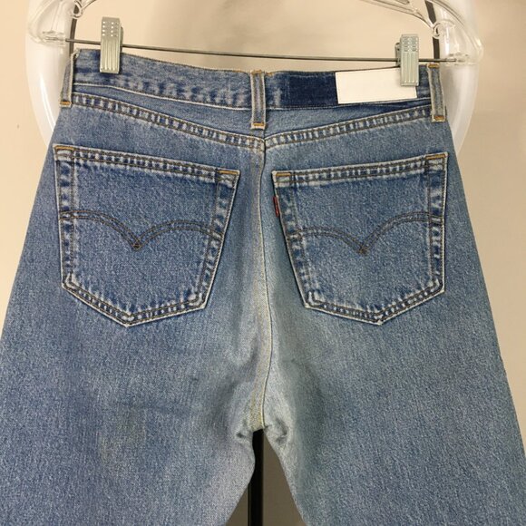 RE/DONE x Levis Button Fly Light/Med Wash High Rise Waist Crop Ankle Jeans - Picture 10 of 16